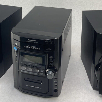Panasonic SA-PM12 Mini Stereo 5 CD Cassette Tape SB-PM11 Speakers NO REMOTE