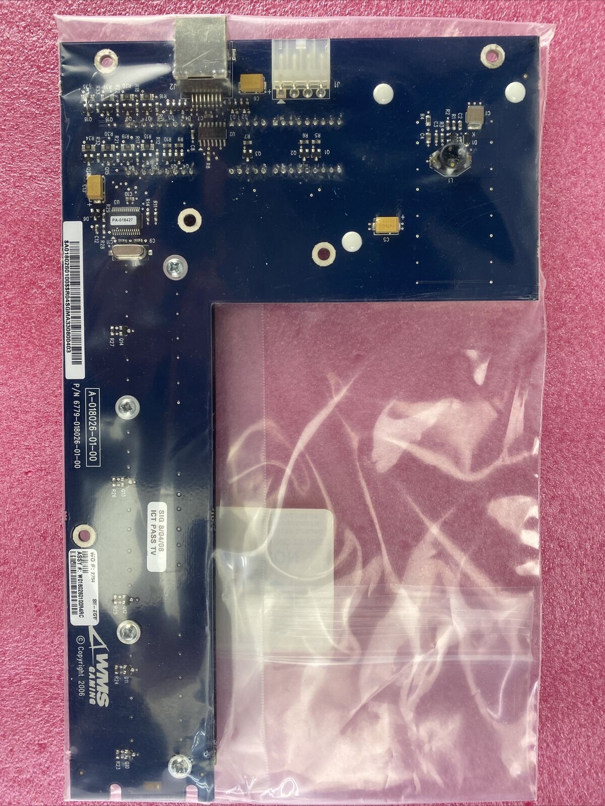 WMS 6779-018026-01-00 BB1 20 Line 5 Digit 7 sec Display Board R04SGMA