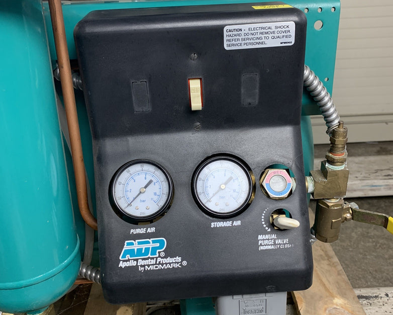 ADP Apollo A0C0S22D Dental Air Compressor Unit Oil Lubricated 1HP 230V