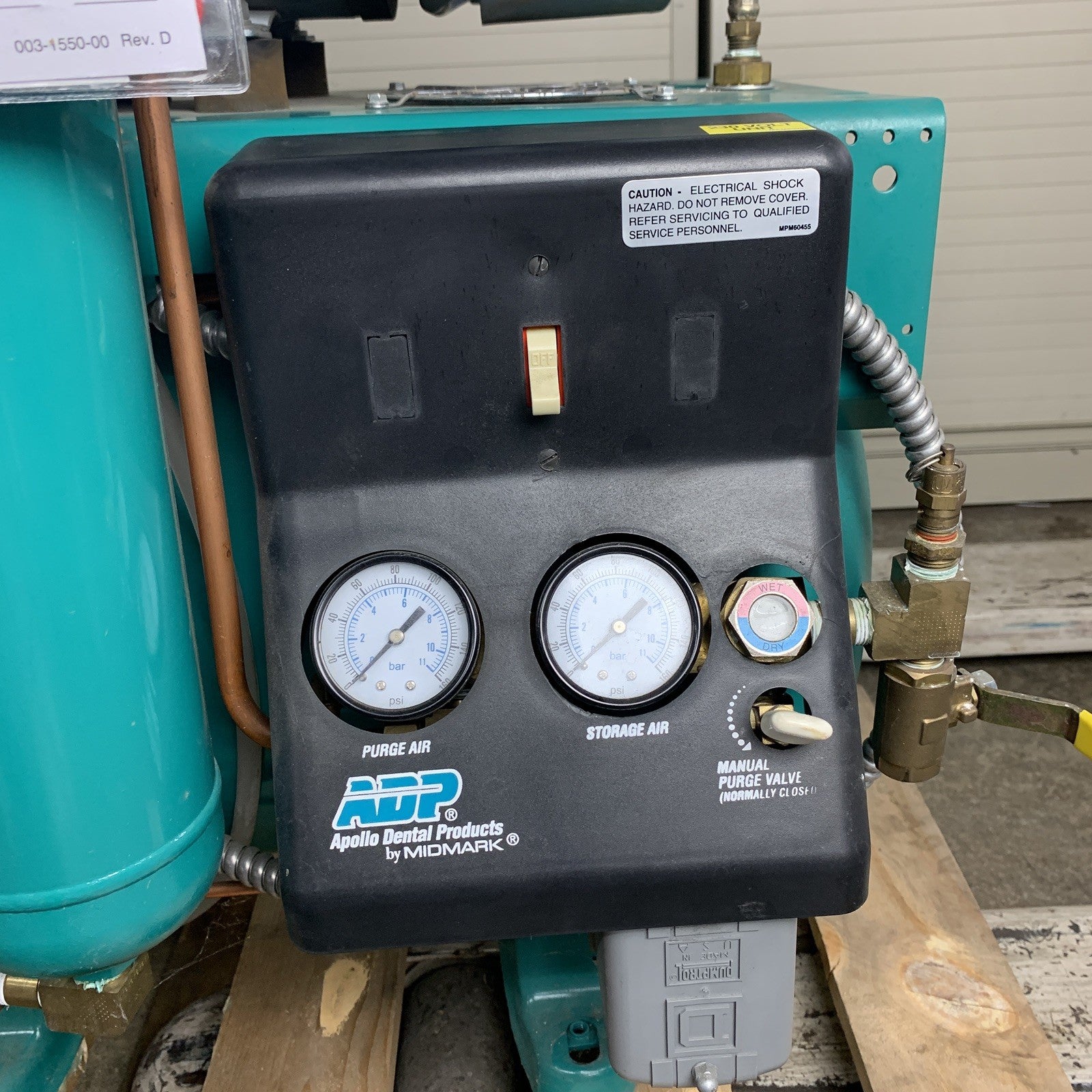 ADP Apollo A0C0S22D Dental Air Compressor Unit Oil Lubricated 1HP 230V
