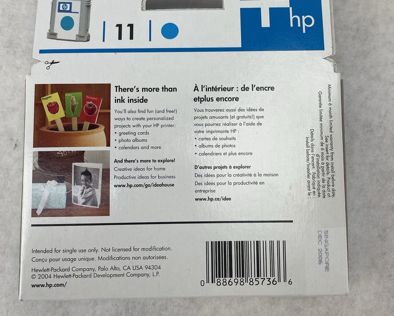 Genuine C4836AN HP 11 Ink Cartridge 1100 1200 2200 Cyan Sealed Box Lot of 3