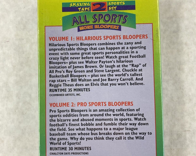 Simitar 2403 Hilarious Pro All Sports Bloopers VHS 2 Tape Set SEALED
