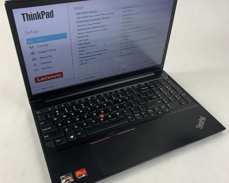 Lenovo ThinkPad E15 Gen 2 15.6" Ryzen 7 4700U 2.0 GHz 8 GB Ram No OS/HDD/AC