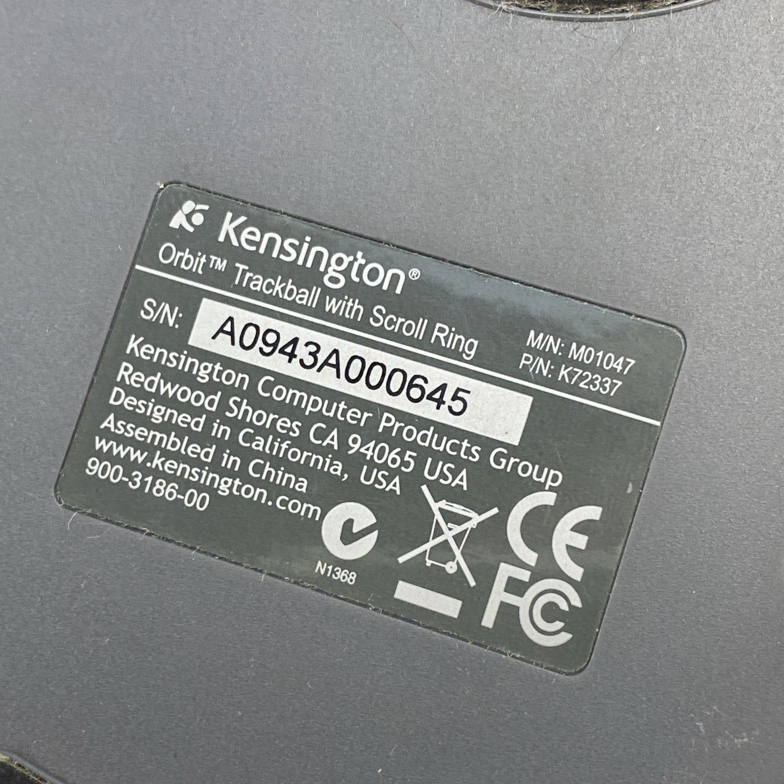 Kensington M01047 Orbit Trackball With Scroll Ring - Tested5