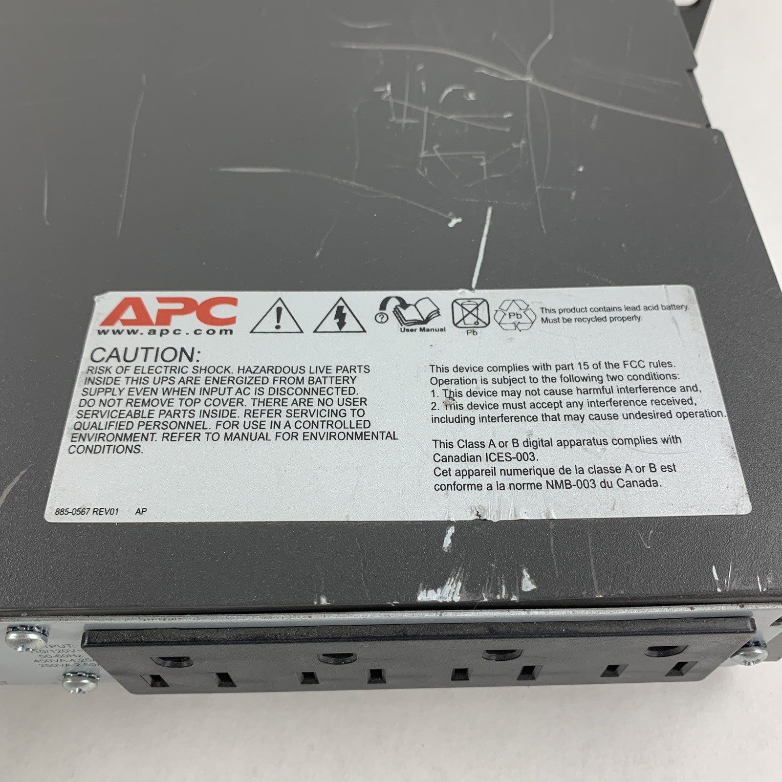 APC SC450RM1U Smart-UPS SC 450 120V 1U Rackmount Tested No Battery
