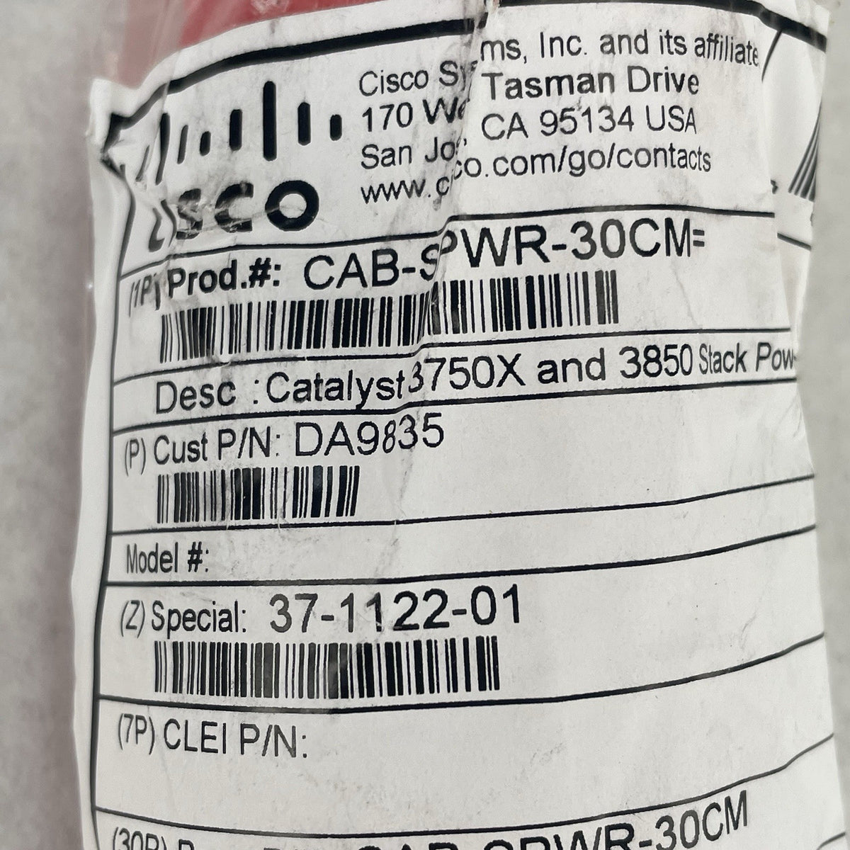 Cisco 37-1122-01 CAB-SPWR-30CM DA98351