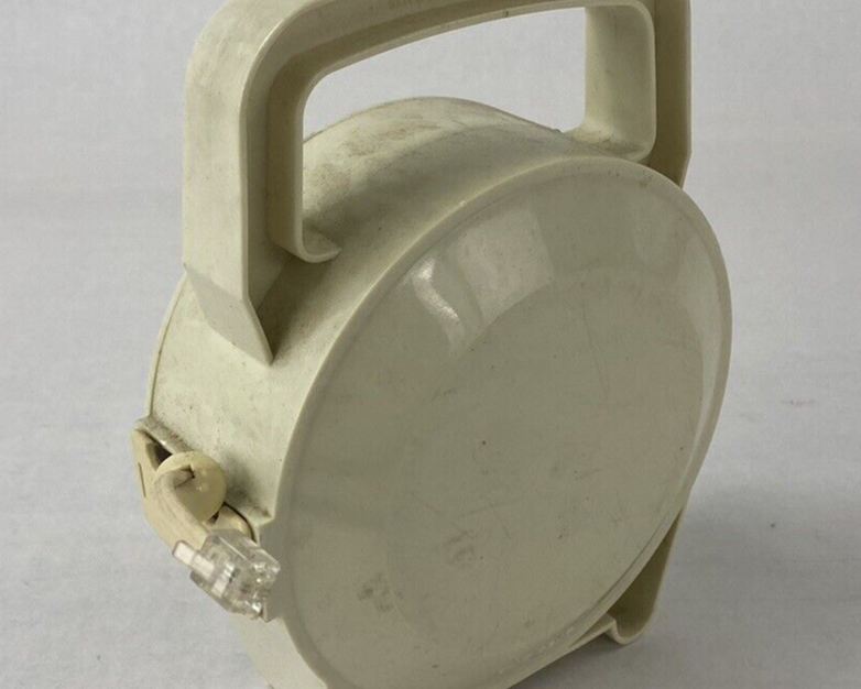 Vintage PORT-A-PHONE Leviton Cable 50 Foot Telephone Cord Reel Double Outlet