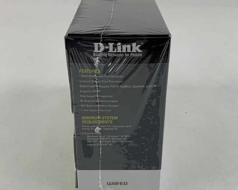 D-Link DP-301P+ Fast Ethernet Parallel 1 Centronics Port Print Server New