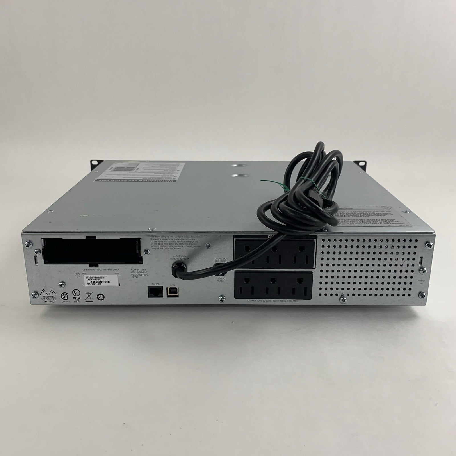 APC SMT750RM2U Line Interactive Rackmount No Battery No Faceplate W/ Caddy Cover9