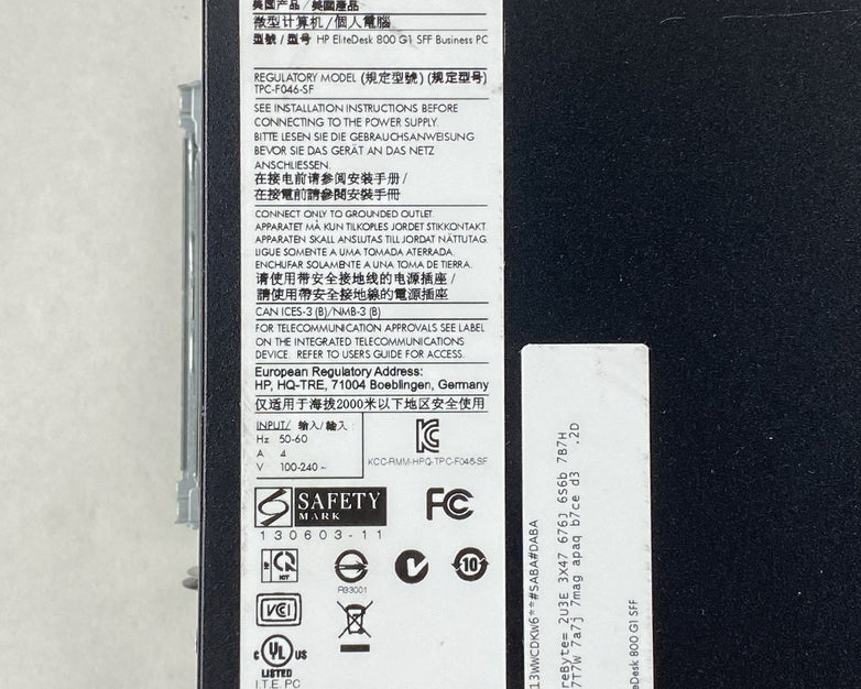 HP EliteDesk 800 G1 SFF Intel Core i5-4590 3.3GHz 4GB RAM No HDD No OS