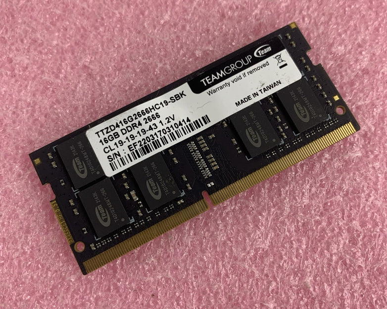 Team Group TTZD416G2666HC19-SBK Zeus 16 GB DDR4-2666 DIMM Laptop Memory Ram
