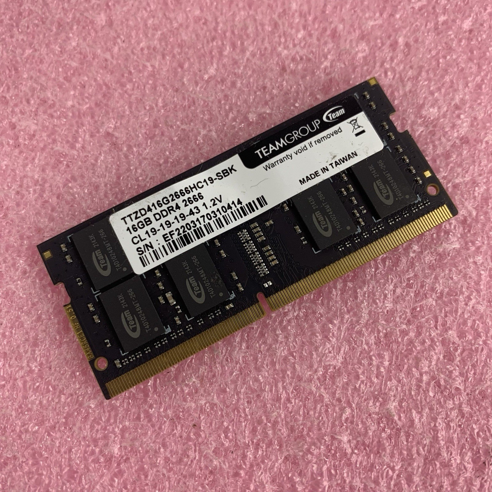 Team Group TTZD416G2666HC19-SBK Zeus 16 GB DDR4-2666 DIMM Laptop Memory Ram0