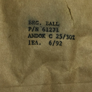 Ball Bearing P/N 61271 ANDOK C 25/30%  NOS
