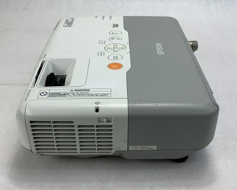 Epson H388A PowerLite 915W Projector 1293 Lamp Hours No Remote - Yellow Display