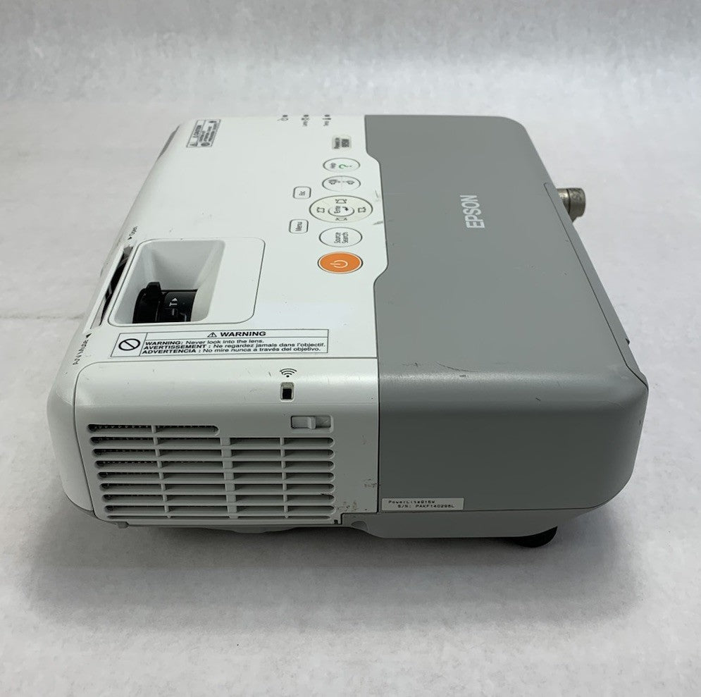Epson H388A PowerLite 915W Projector 1293 Lamp Hours No Remote - Yellow Display2