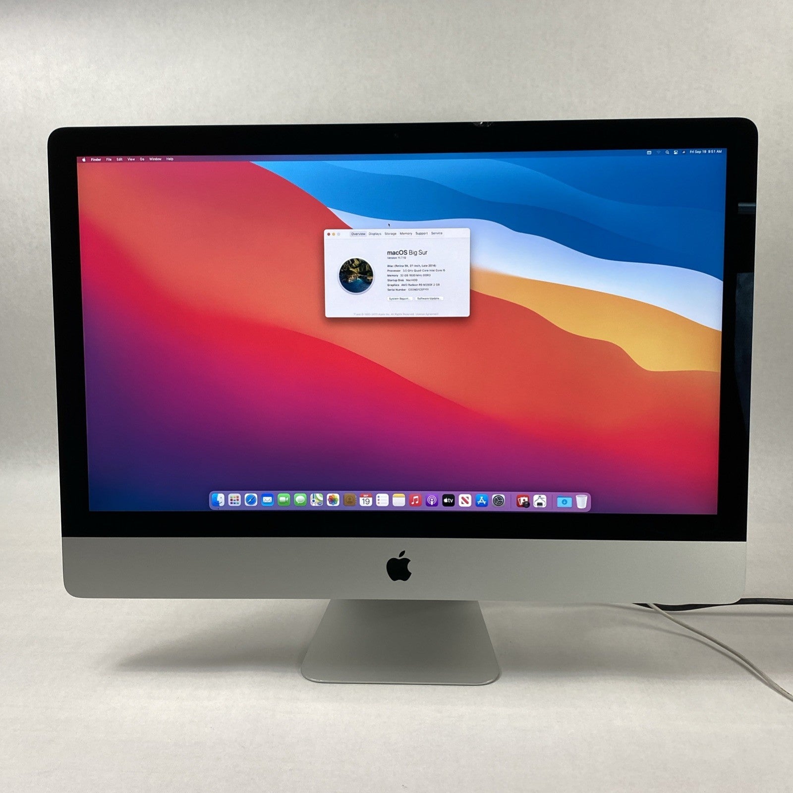 Apple A1419 iMac 2014 Retina 5k 27" 3.5GHz i5 32GB RAM 1TB HDD Fusion os11.7.1