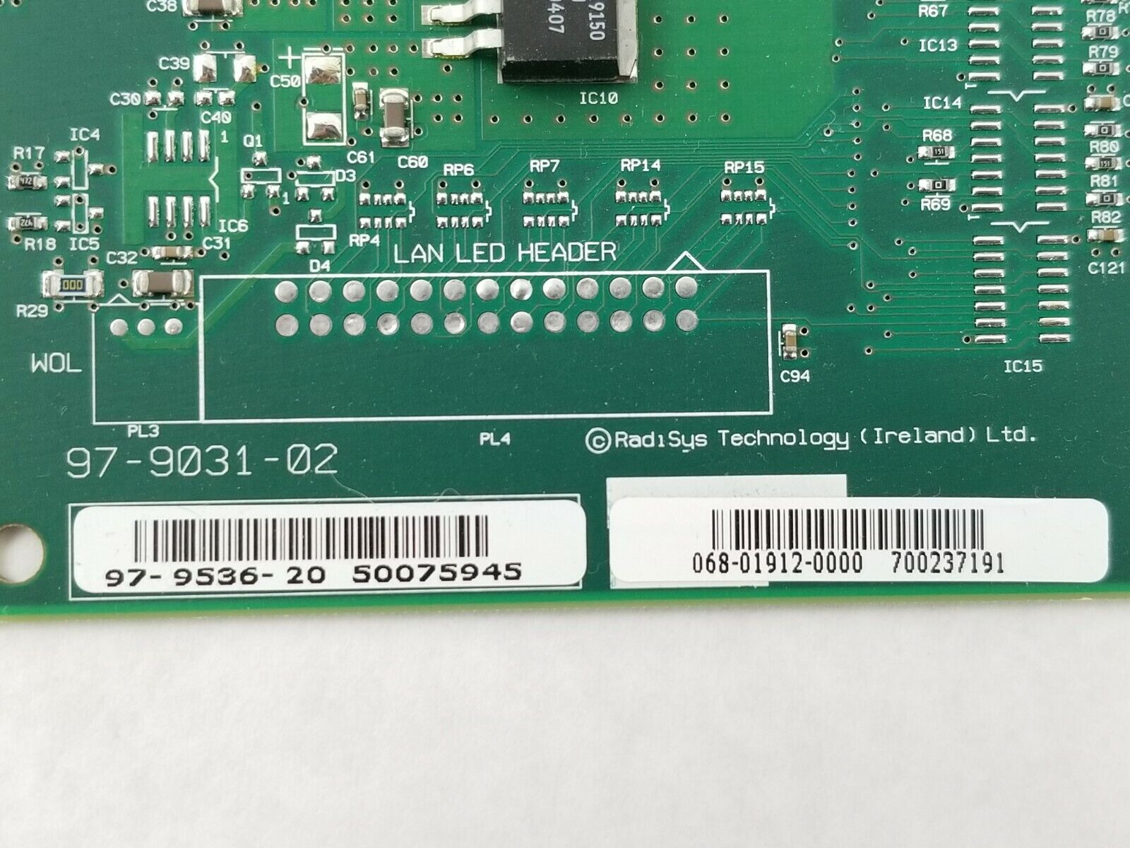 Radisys 97-9031-02 97-9536-20 Quad Ethernet Server PCI Network Adapter Card