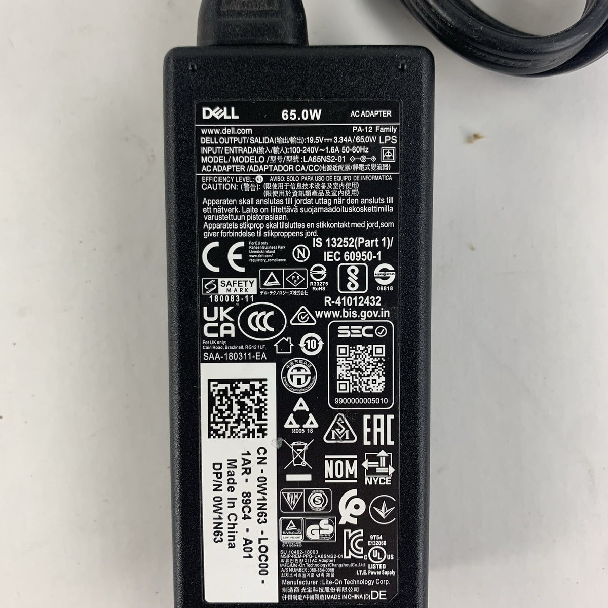 Dell LA65NS2-01 65W 19.5V 3.34A 4.5mm Small Barrel Charger AC Adapter - Lot of 46