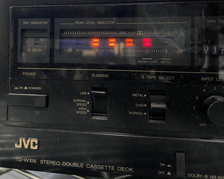 JVC TD-W106 Stereo Double 2 Cassette Tape Deck Player Recorder BAD REWIND