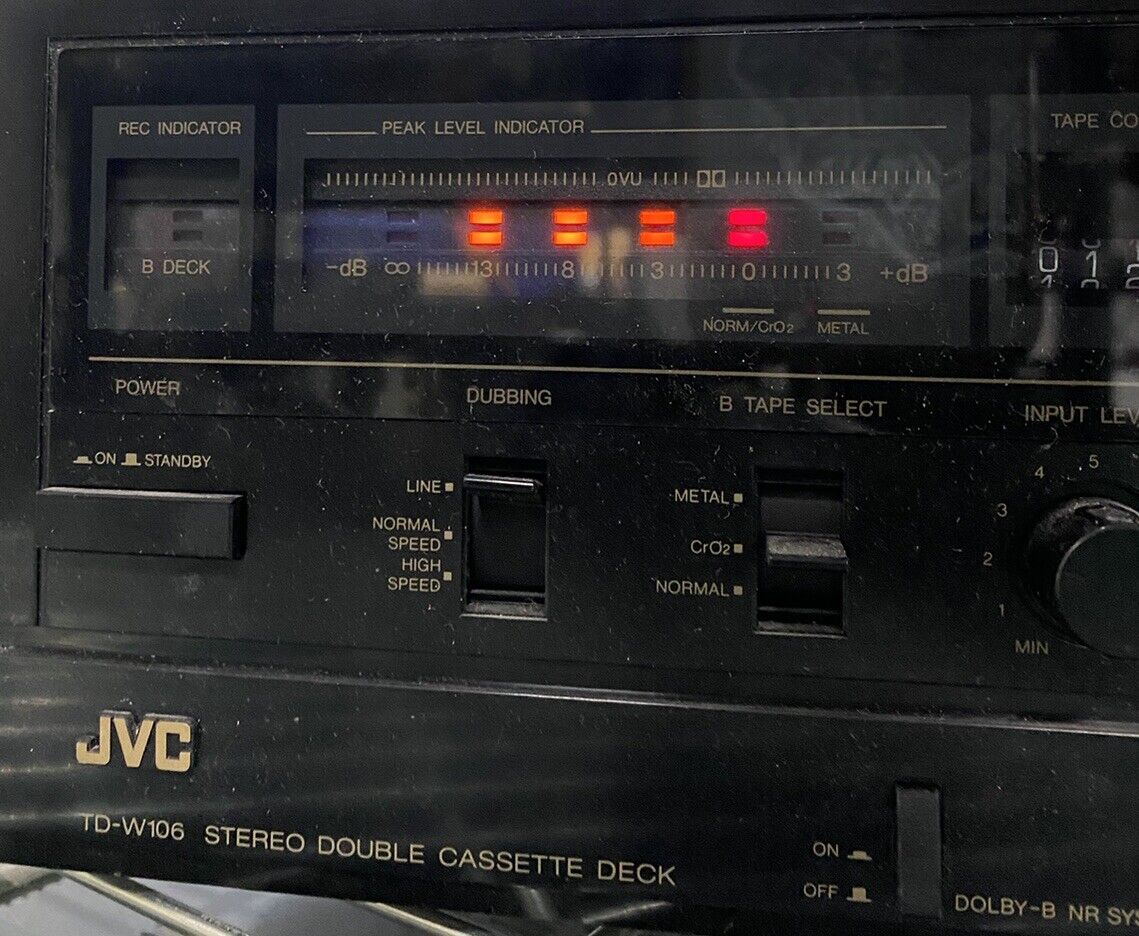JVC TD-W106 Stereo Double 2 Cassette Tape Deck Player Recorder BAD REWIND