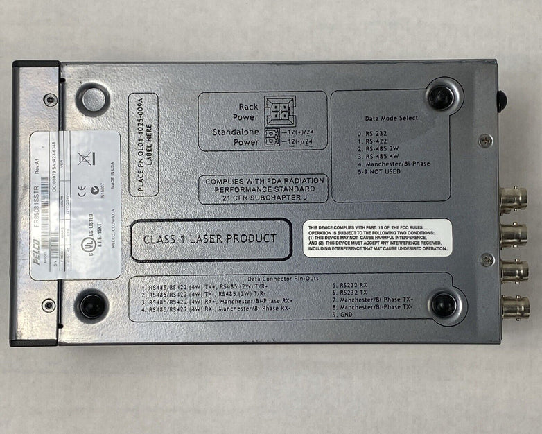 Pelco FT85081SSTR 8 Channel Video TX Single Mode Fiber Transmitter