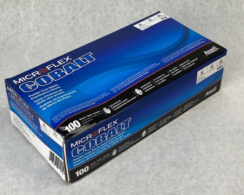 Ansell Cobalt N194 Powder Free Nitrile Examination Gloves Extra Large 1000 Count