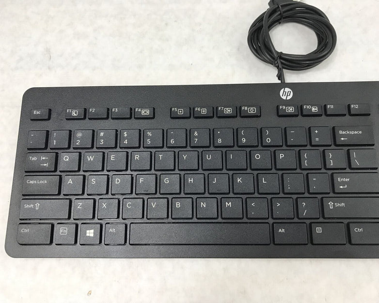 Lot of 3 HP PH0U Slim USB Multimedia Wired Desktop PC Computer Black Keyboard