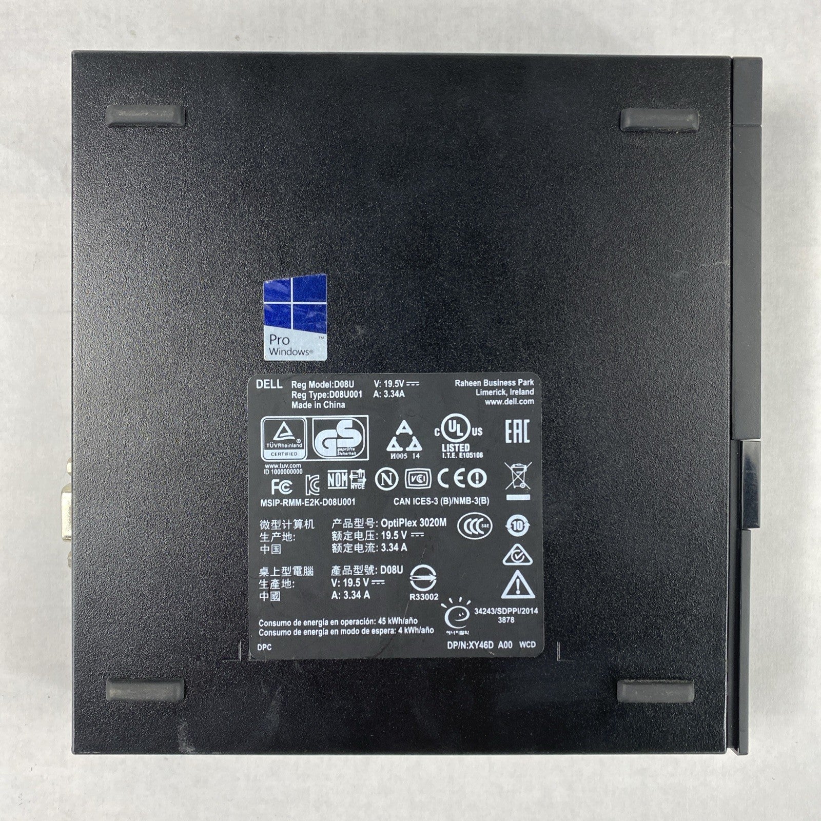 Dell OptiPlex 3020M Micro Intel Core i3-4160T 3.1GHz 8GB RAM No HDD OS AC
