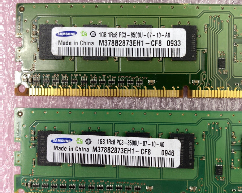 Lot( 8 ) 1GB Samsung M378B2873EH1-CF8 PC3-8500 DDR3-1066 Desktop RAM Memory