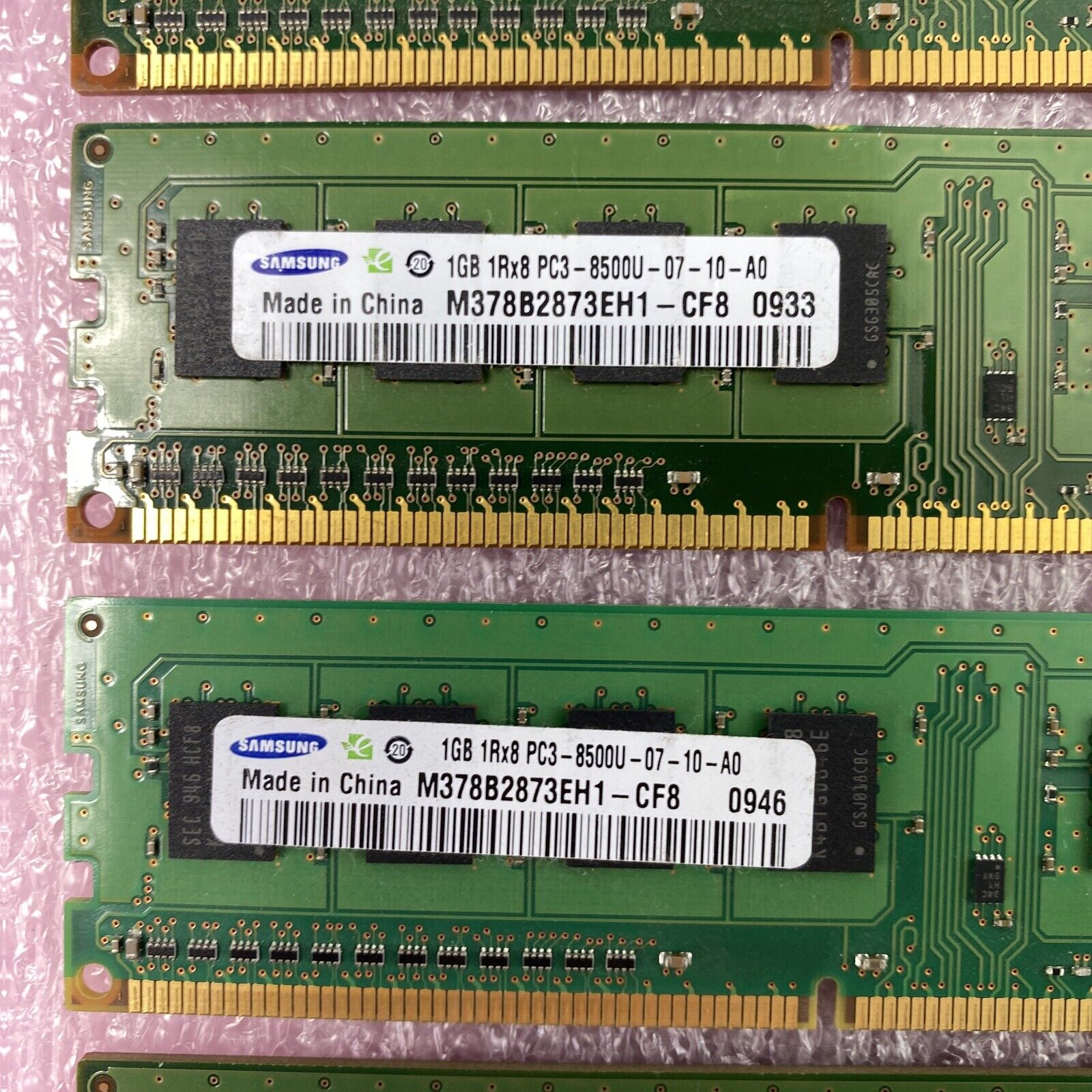 Lot( 8 ) 1GB Samsung M378B2873EH1-CF8 PC3-8500 DDR3-1066 Desktop RAM Memory