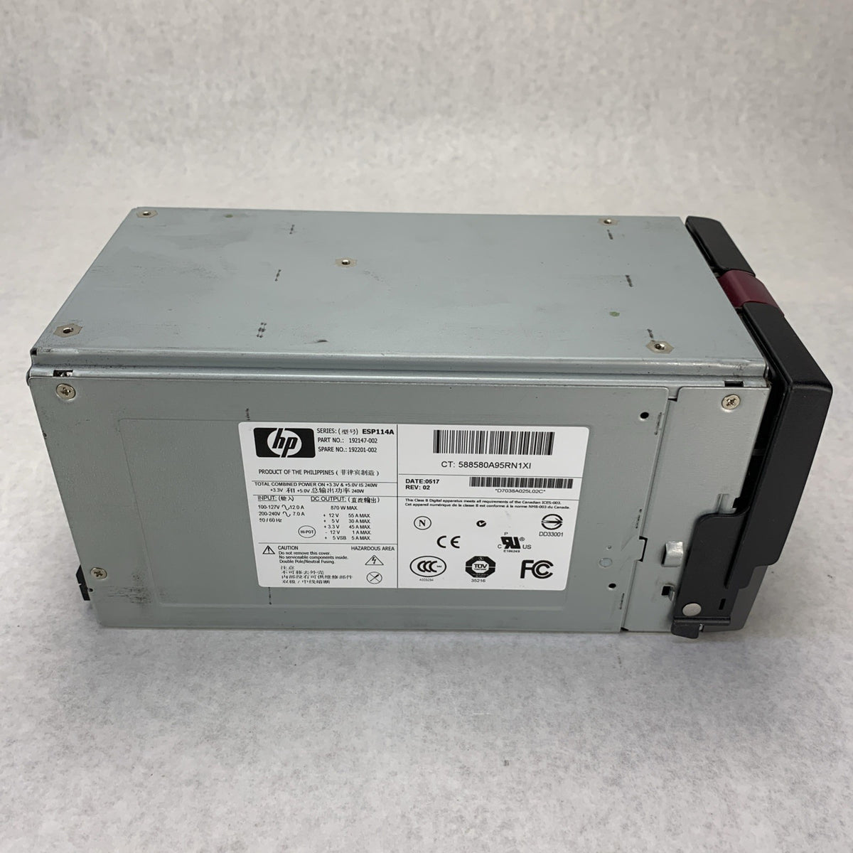 HP  Proliant ESP114A 870W Hot-Plug AC Redundant Power Supply 192147-0023