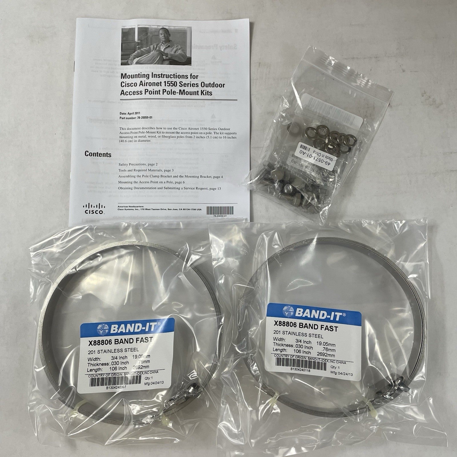 Cisco AIR-ACCPMK1550 Aironet 1550 Outdoor Access Point Pole-Mount Kit