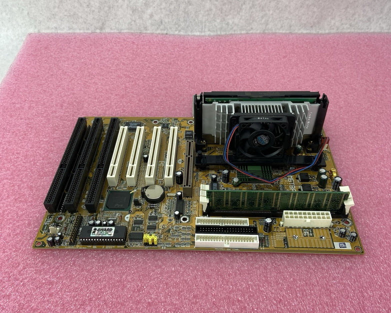 Biostar M6TBA Motherboard Intel Pentium III 448MHz 128MB RAM w/Shield 3x ISA