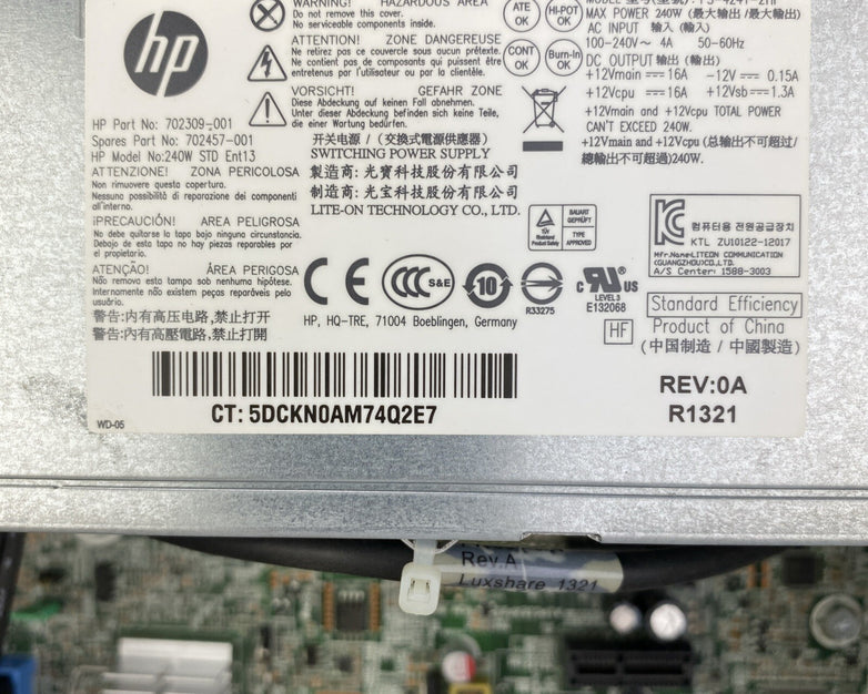 HP ProDesk 600 G1 SFF Intel Core i7-4770 3.40GHz 1x8GB RAM DVDRW No HDD OS