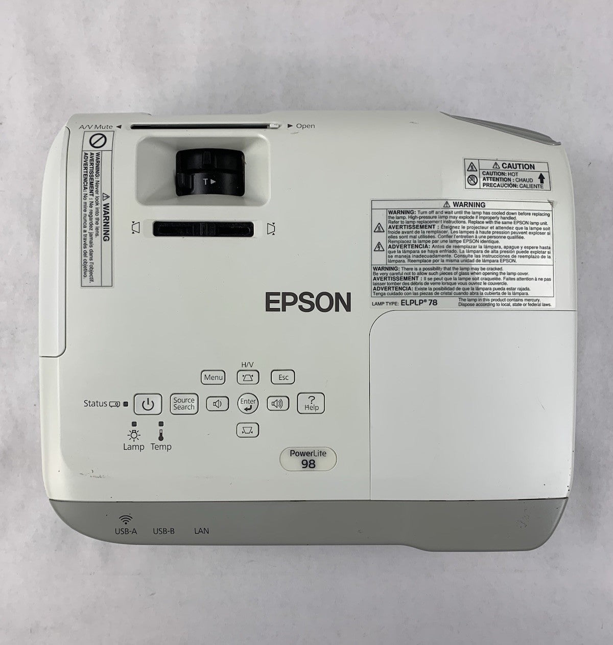 Epson PowerLite 98 H577A LCD Lamp Projector 638 Lamp Hours - No Remote5