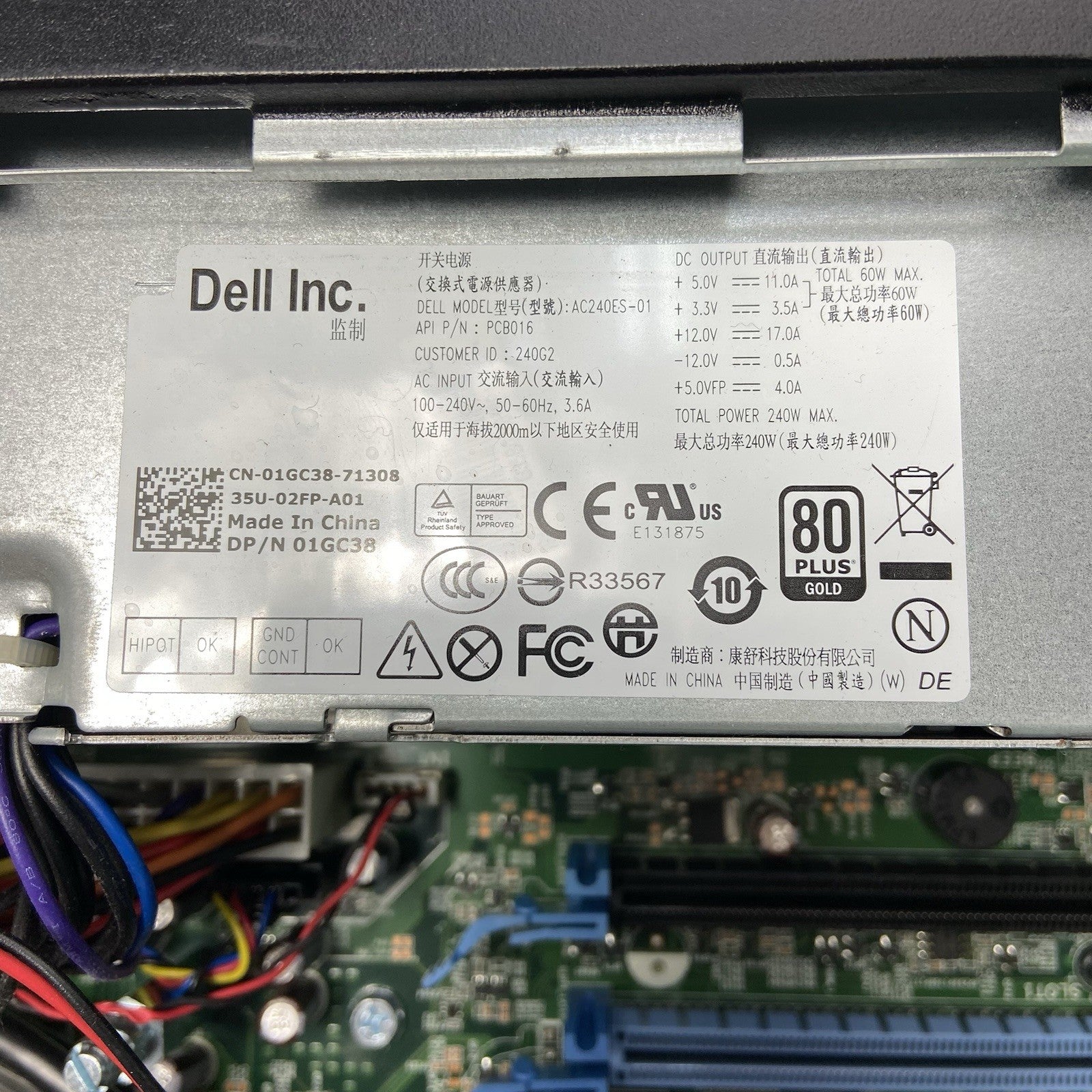 Dell Optiplex 7010 SFF Intel Core i5-3470 3.2GHz 4GB RAM No HDD No OS10
