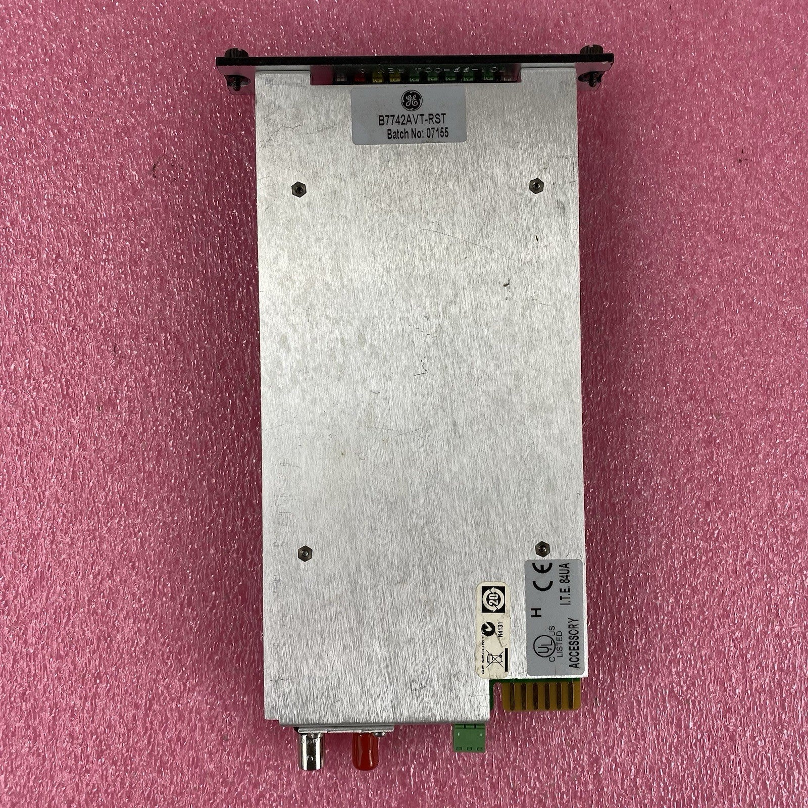 GE Security Fiber Options B7742AVT-RST Digital Audio/Video Transmitter