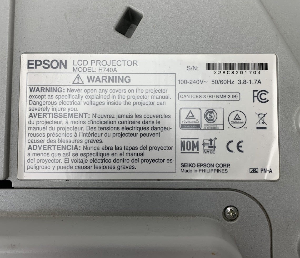 Epson PowerLite 695Wi H740A LCD Lamp Projector 712 Lamp Hours - No Remote7