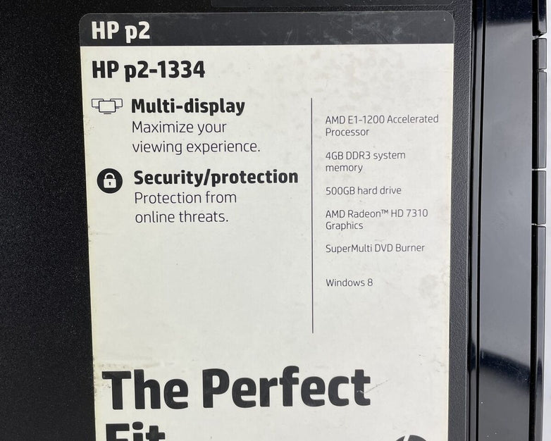 HP Pavilion P2-1334 MT AMD E1-1200 1.4GHz 6GB RAM No HDD No OS