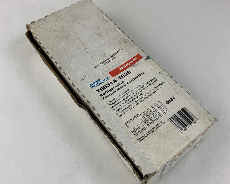 Honeywell T6031A 1029 Refrigeration Temperature Controller -30°F To +90°F UL