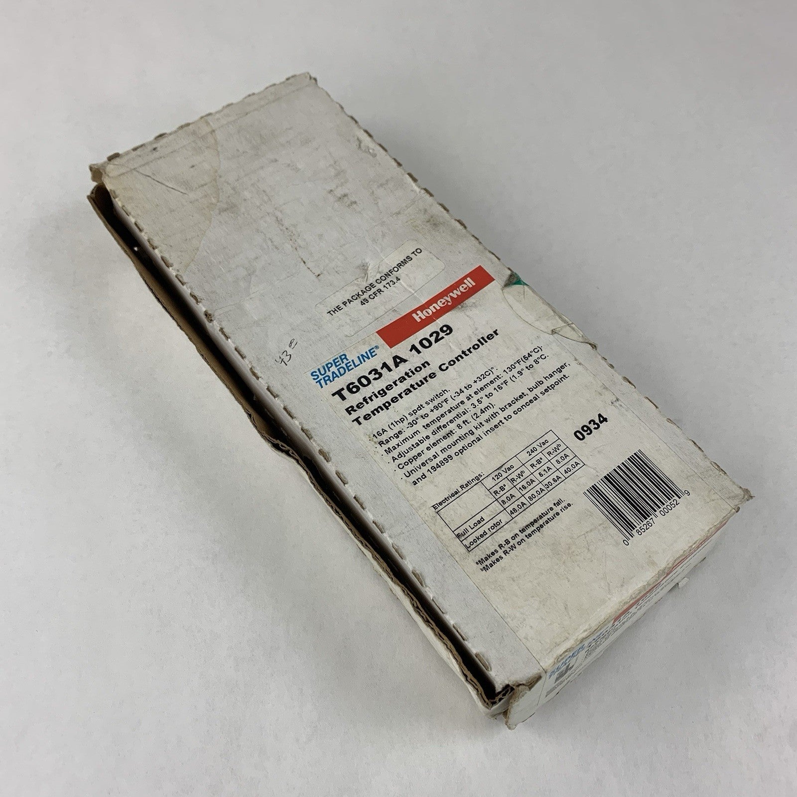 Honeywell T6031A 1029 Refrigeration Temperature Controller -30°F To +90°F UL1