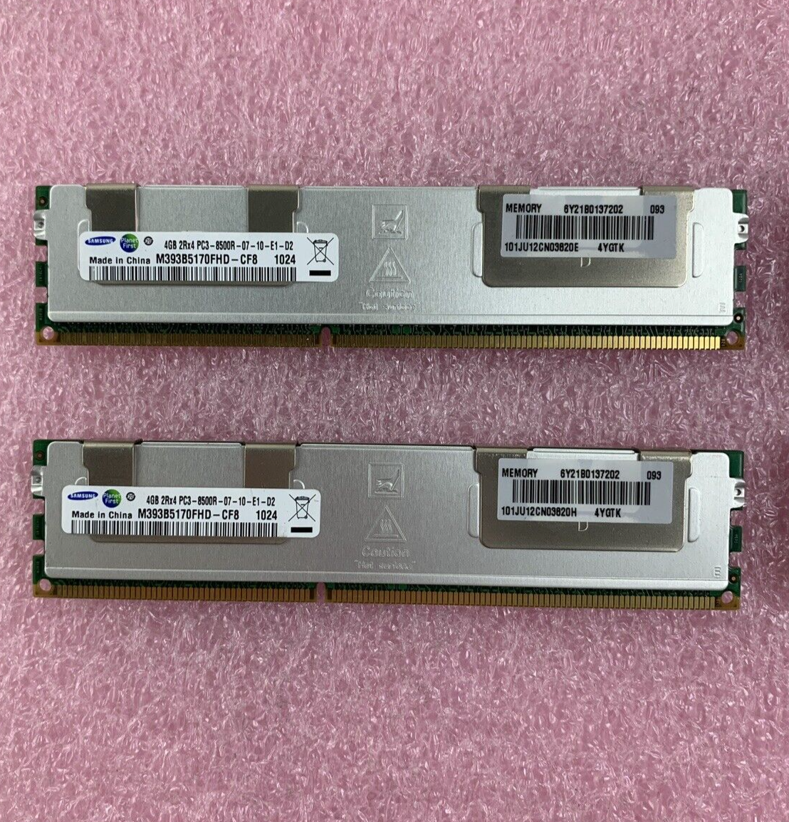 Samsung M393B5170FHD-CF8 4 GB 1067MHz ECC DDR3 Server RAM Module 2Rx4 Lot of 4x