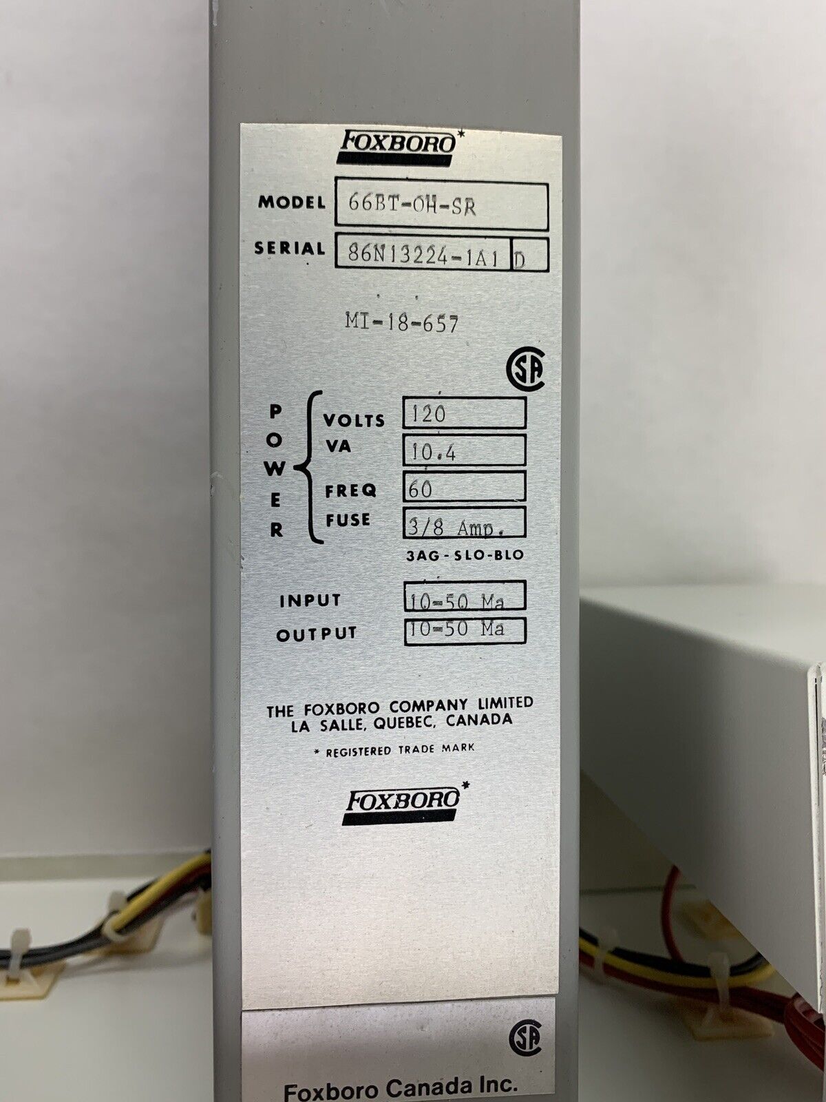 Lab-Volt 3625-30 Industrial Inverse Current Repeater 120 VAC Untested