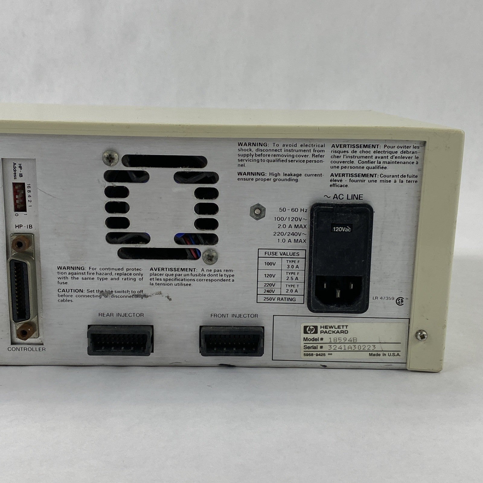 HP 18594B 7673 Autosampler Controller Module w/ Power Cord