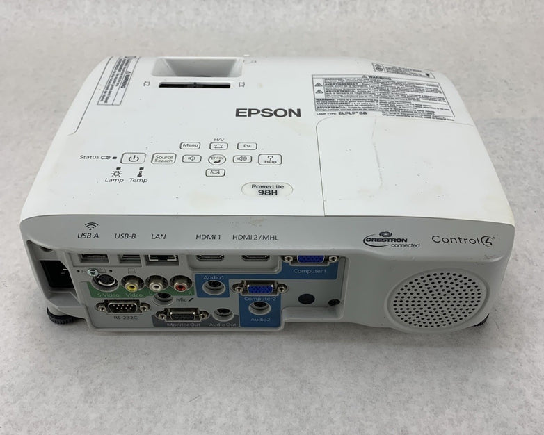 Epson PowerLite 98H H687A LCD Lamp Projector 1925 Lamp Hours - No Remote