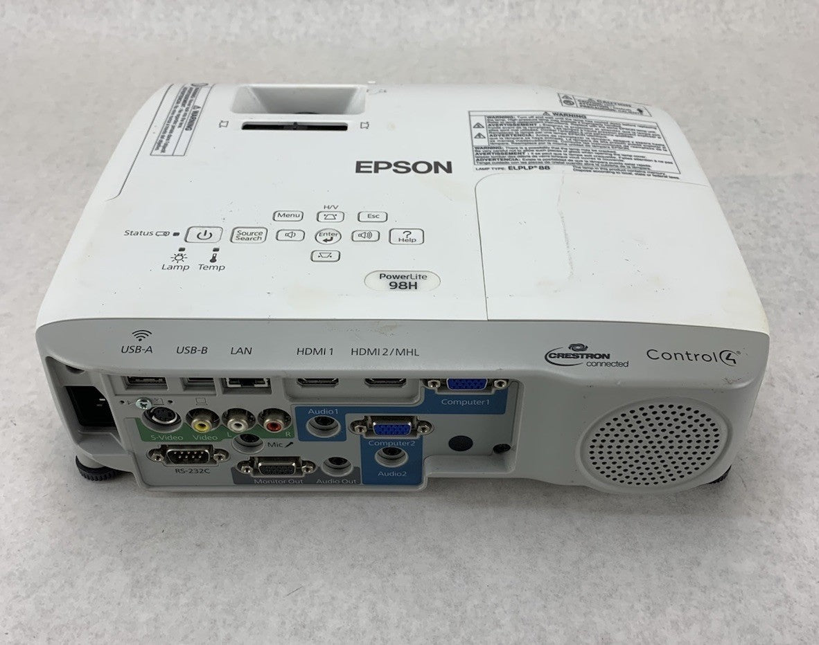 Epson PowerLite 98H H687A LCD Lamp Projector 1925 Lamp Hours - No Remote3