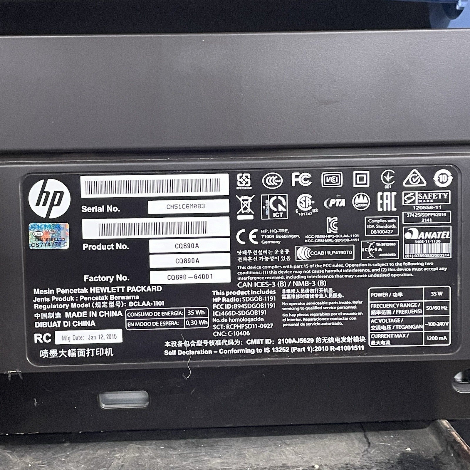 HP T520 CQ890 24" Color Thermal Inkjet Large Format Printer For Parts8