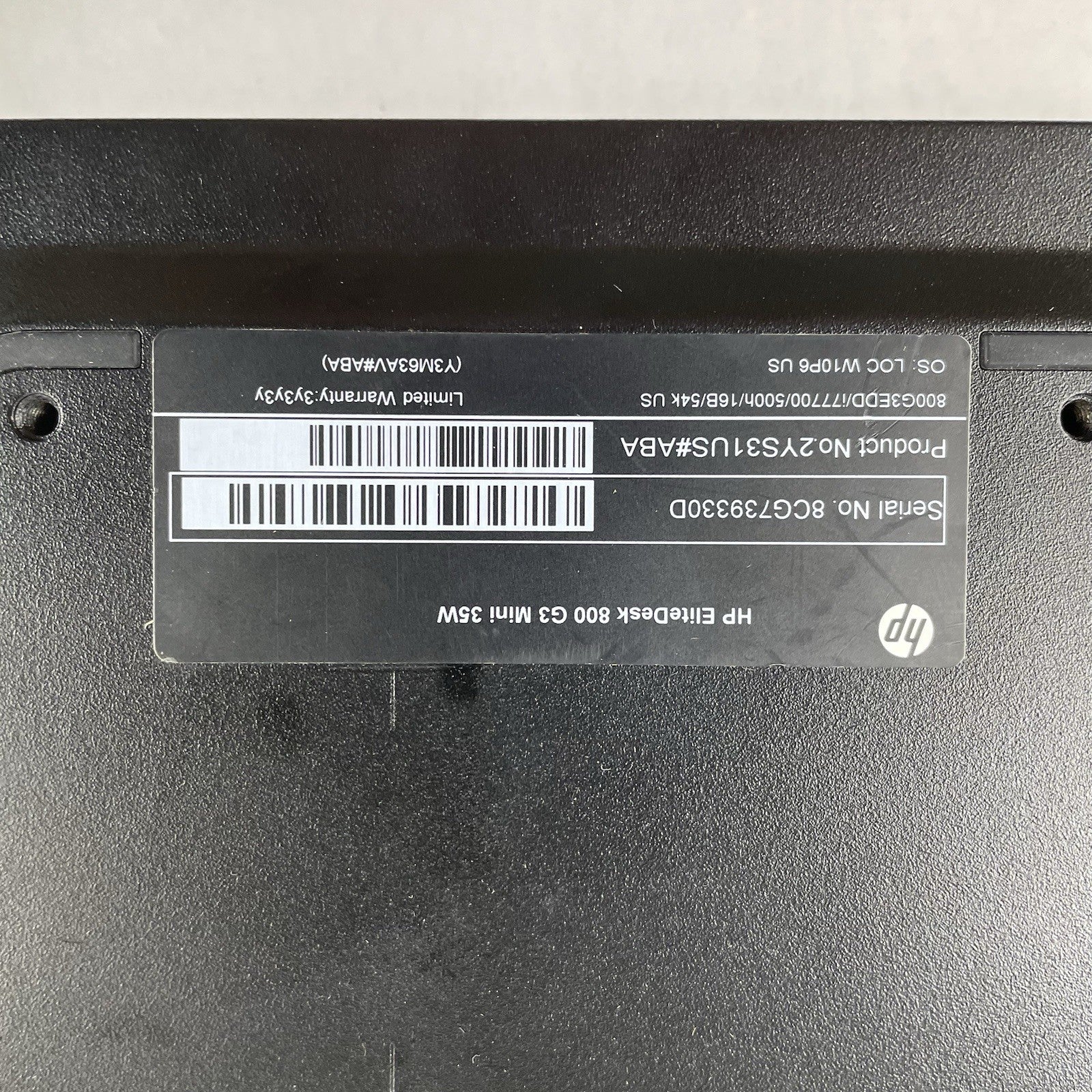HP EliteDesk 800 G3 Micro i7-7700T 2.90 GHz 8 GB RAM No HDD/OS7