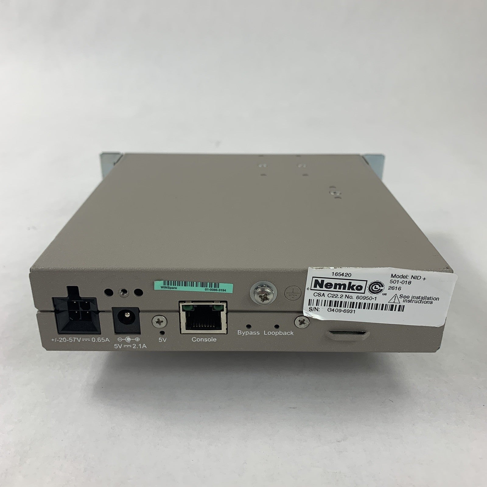 Accedian AMN-1000-TE-H MetroNID Network Interface Device Tested Reset No AC