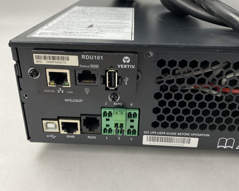 Liebert Vertiv GXT5-EBC48VRT2U GXT5 UPS - No batteries Tested Cracked Face Plate
